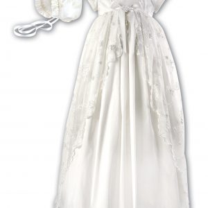Sarah Louise Christening Gown and Bonnet Ivory Silk