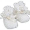 Sarah Louise Ivory Smocked Baby Booties