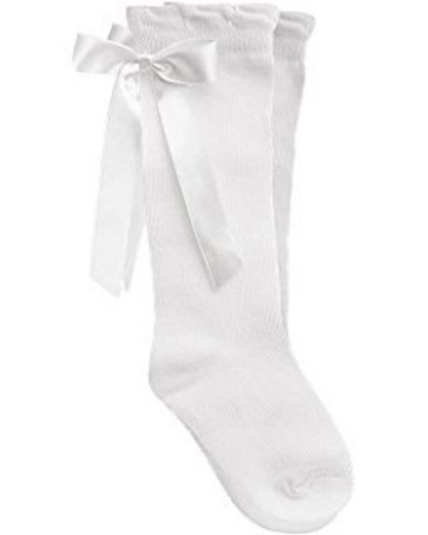 Pex White Ribbon Knee High Socks