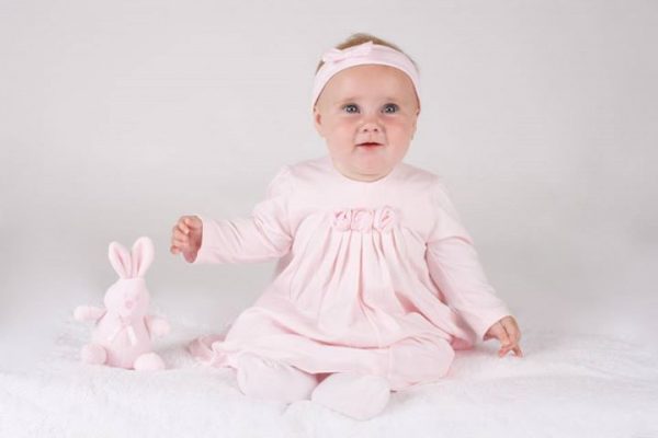 Emile et Rose Ivory Darcy Dress and Tights, with hairband Alba and bunny