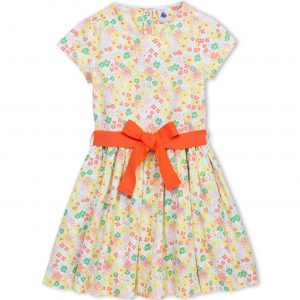 Girl's floral poplin dress