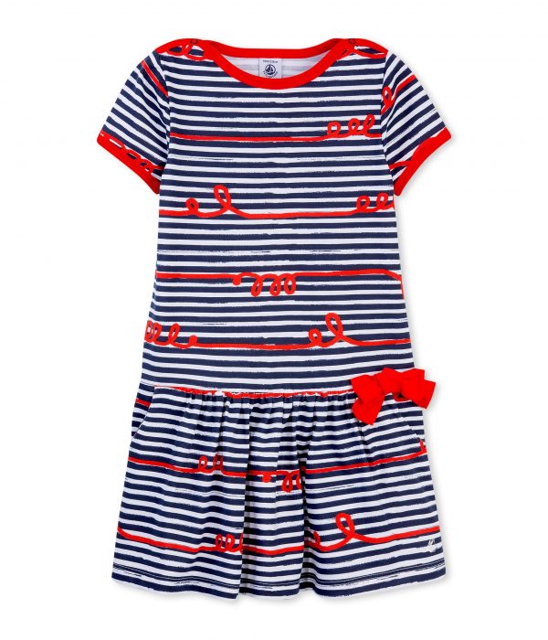 Girls whimsical striped dress Petit Bateau