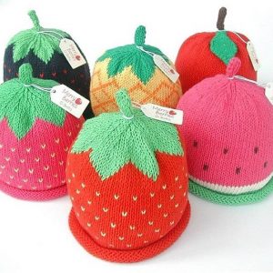 Merry Berries knitted baby hats