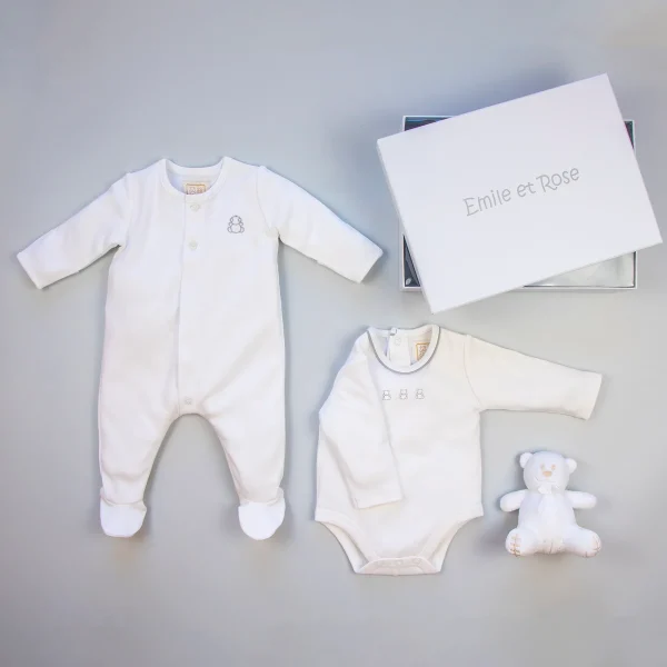 Tatum White Unisex Baby Gift Set Emile et Rose