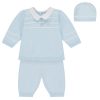 Emile et Rose Declan Blue Knit Baby Boys Trouser Set with Hat