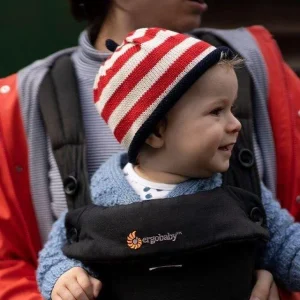 Merry Berries Cream / Red / Navy Stripe Baby Hat