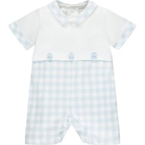 Emile et Rose Danny Blue Check Baby Romper