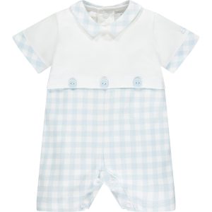 Emile et Rose Danny Blue Check Baby Romper