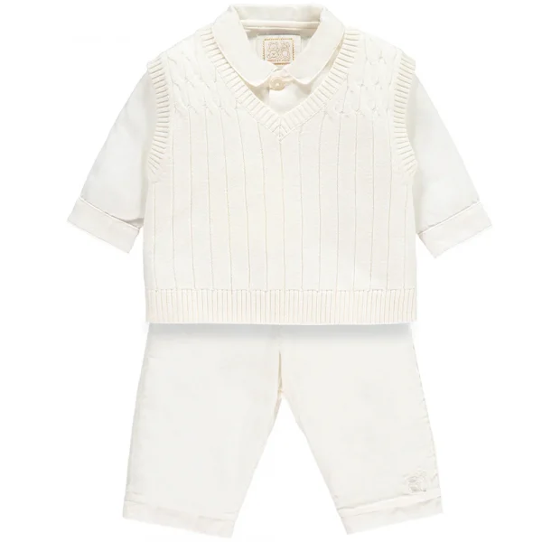 Gulliver Smart Baby Boys Ivory Three Piece Set Emile et Rose