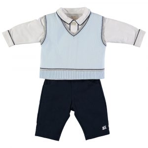 Joel Shirt, Knit Tank and Woven Trousers