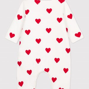 Petit Bateau Babies Ribbed Red Heart Jumpsuit