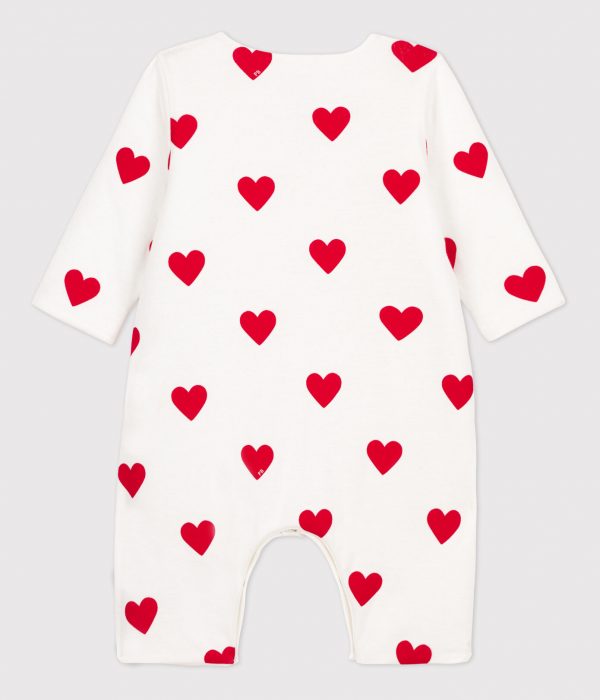 Petit Bateau Babies Ribbed Red Heart Jumpsuit