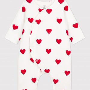 Petit Bateau Babies Ribbed Red Heart Jumpsuit