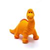 orange diplodocus dinosaur baby rattle