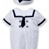 Sarah Louise Baby Boys White Sailor Shortie & Hat Set