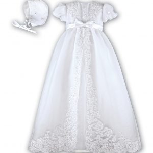 Sarah Louise Ceremonial robe and bonnet Lace and Pearl trimmed