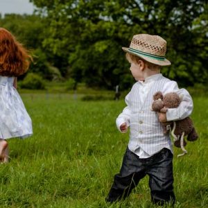 Little Linens Grey Stripe Linen Waistcoat