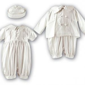 Sarah Louise Ivory Silk Romper, Jacket and Hat