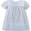 Sarah Louise Summer Square Collar Dress Blue - White