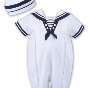 Sarah Louise Boys Navy Sailor Romper & Hat