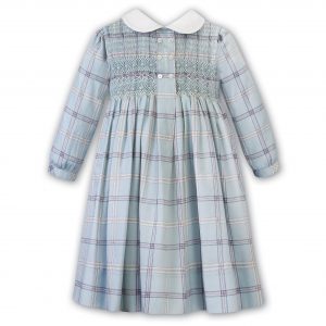Sarah Louise smocked dress Checked mint (012527)