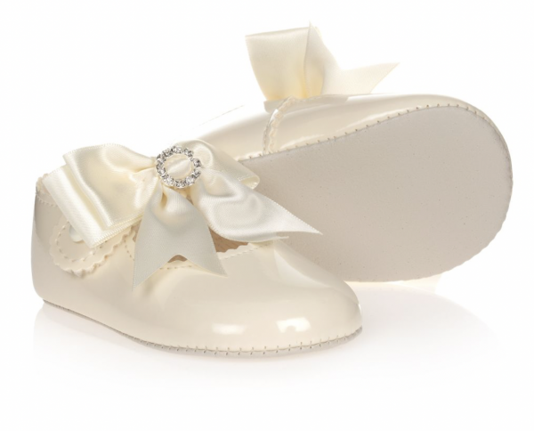 Baypods Ivory Patent Pre-Walker Shoes