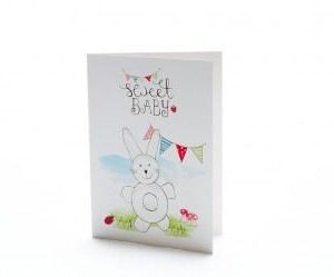 Sweet Baby White Bunny Toy Greeting Card