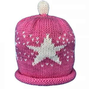 Merry Berries Candy Pink Star Baby Hat