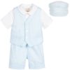 Baby Boy Pale Blue Linen 4 Piece Set Emile et Rose