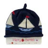 Merry Berries Navy cream Boat knitted baby hat