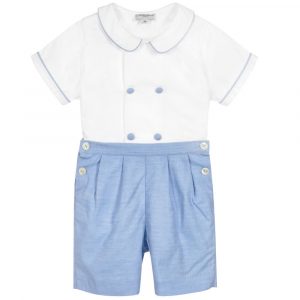 Baby Boys Pale Blue Top & Shorts Set by Kidiwi