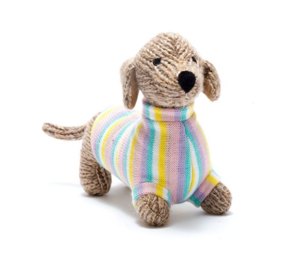 Best Years Knitted Sausage Dog in Pastel Jumper