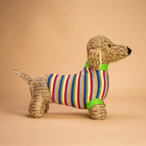 Knitted Sausage Dog Soft Toy by Best Years