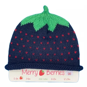 Merry Berries Blackberry knitted baby hat