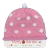 Merry Berries Pink white spot knitted baby hat