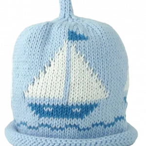 Merry Berries Sky white Boat knitted baby hat