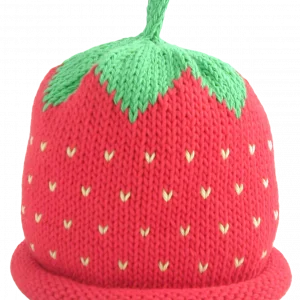 Merry Berries Strawberry knitted baby hat