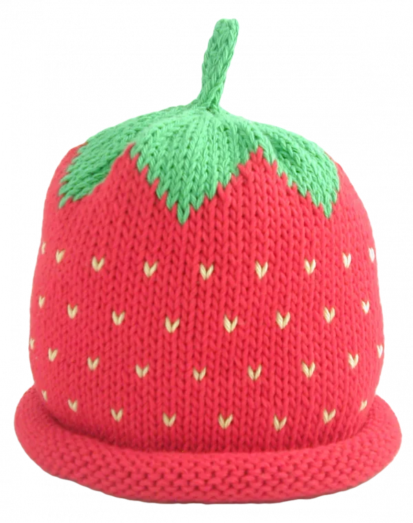 Merry Berries Strawberry knitted baby hat