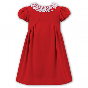 Girls Red Velvet Dress