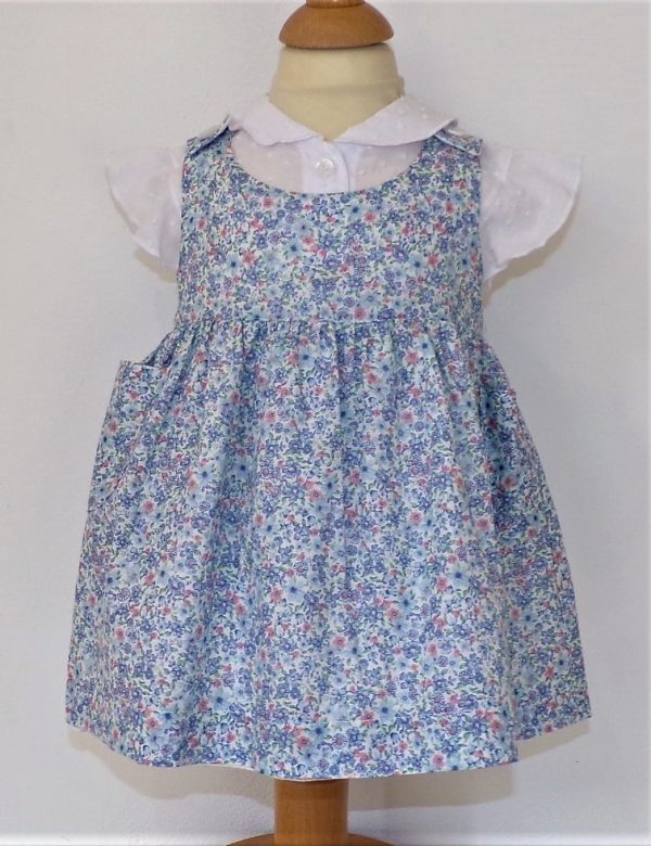 Ruth Lednik Reversible Pinafore Dress - Kites and Blue Floral