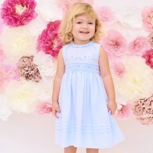 Sarah Louise Girls Blue Summer Dress 012618