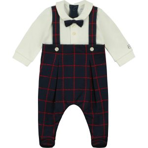 Elmo Navy Mock Dungaree Babygrow by Emile et Rose