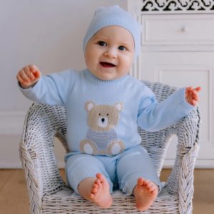 Easton Blue Knit Boys All in One by Emile et Rose