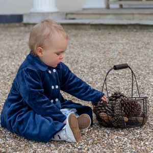 Rosanna Navy Velour Girls Coat & Hat Set by Emile et Rose