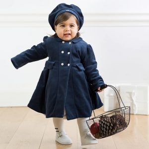 Rosanna Navy Velour Girls Coat & Hat Set by Emile et Rose