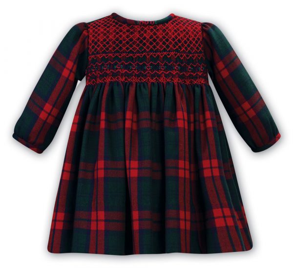 Baby Red and Green Tartan Check Dress by Sarah Louise