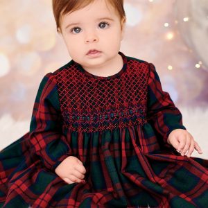 Baby Red and Green Tartan Check Dress by Sarah Louise