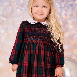 Red and Green Tartan Check Dress by Sarah Louise