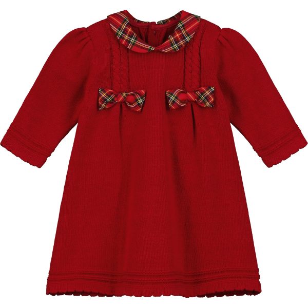 Elizabeth Red Knit Baby Girl Party Dress by Emile et Rose