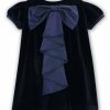 Sarah Louise girls navy velvet dress